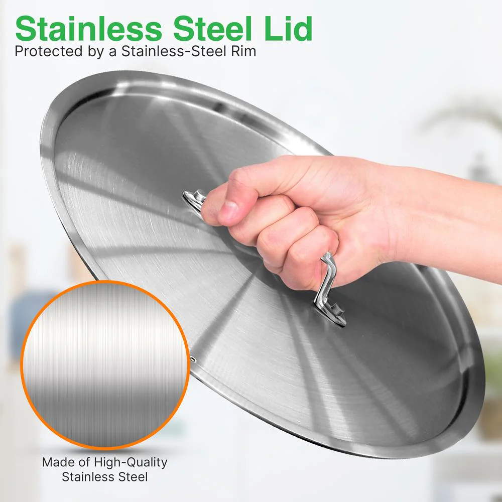Lid For 20 Quart Stockpot - Stainless Steel Lid, Works With Model Number: Ncspt24Q - Image 4