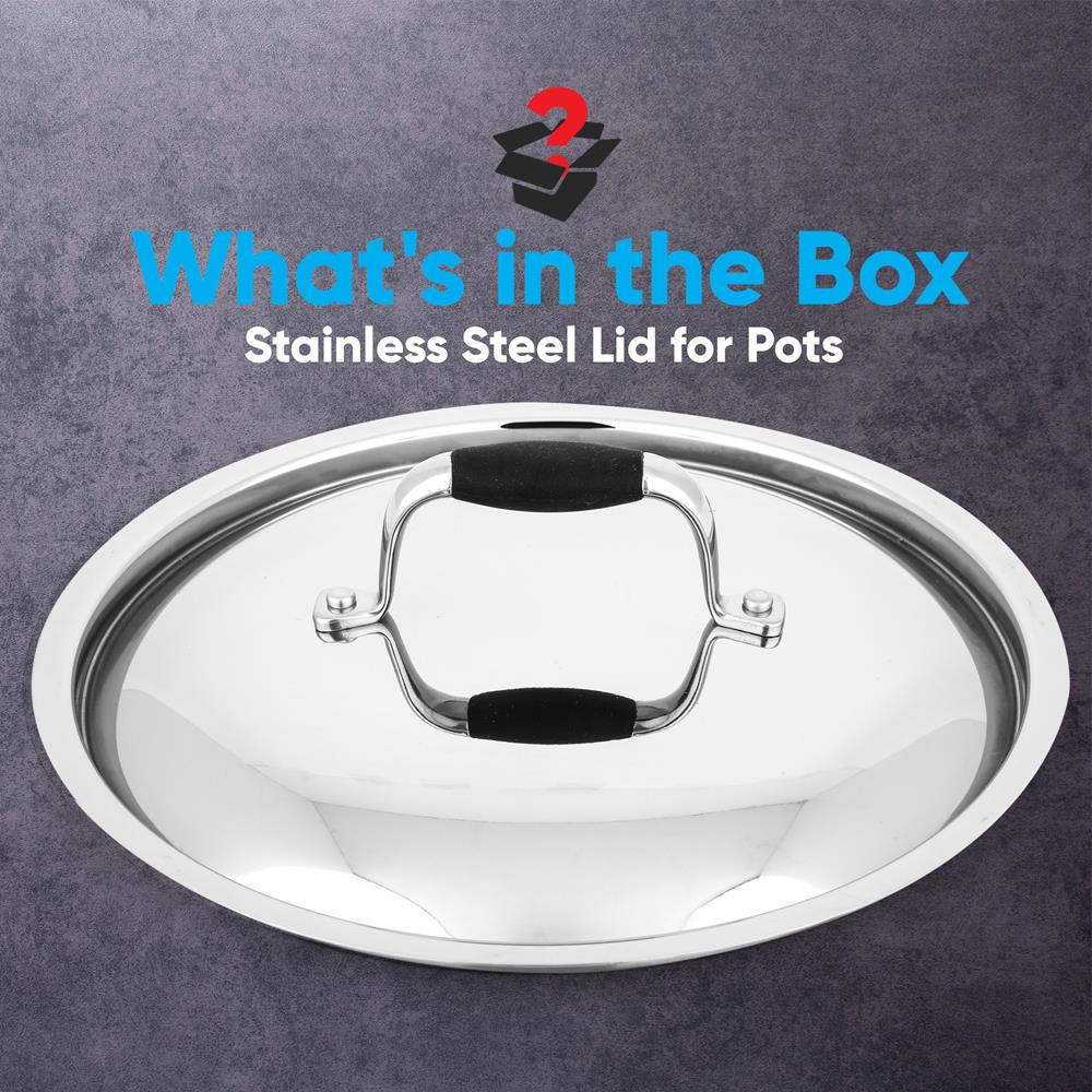 Stainless Steel Lids For Pots - Lid For 3.4 Qt Saute Pan, 8 Qt. Stock Pot, Steamer Insert, And For 8 Qt Stockpot, Works With Model Number: Ncsss12 - Image 5