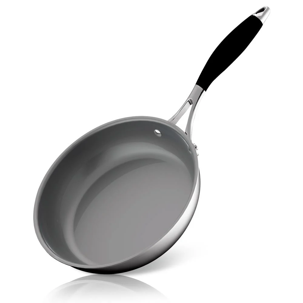 8" Non-Stick Fry Pan - Easy Clean Ceramic Coating, Stainless Steel