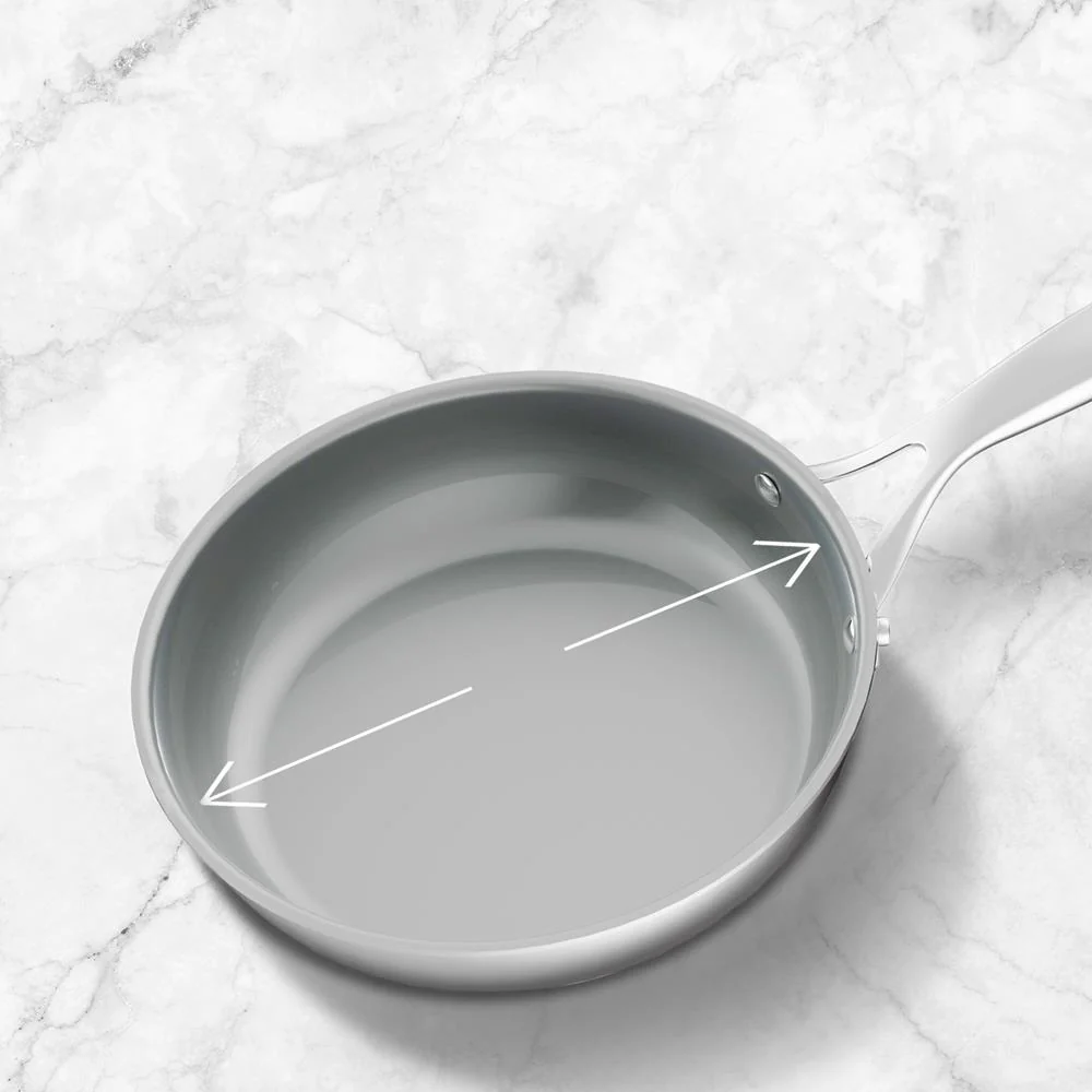 9.5" Fry Pan Non-Stick Coating Stainless Steel Handles - Image 2