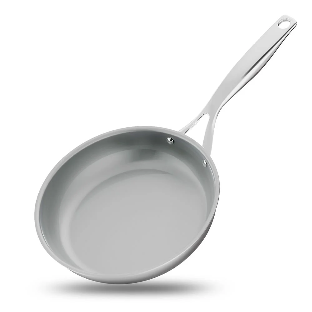 8" Fry Pan Non-Stick Coating Stainless Steel Easy-Clean Dishwasher Safe