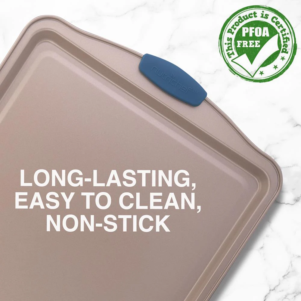 Large Cookie Sheet - Kitchen Oven Baking Pan With Blue Silicone Handles, Compatible With Models: Ncsbsg78, Ncsbsg63, Ncsbsg60, Ncsbsg36 (Gold) - Image 3