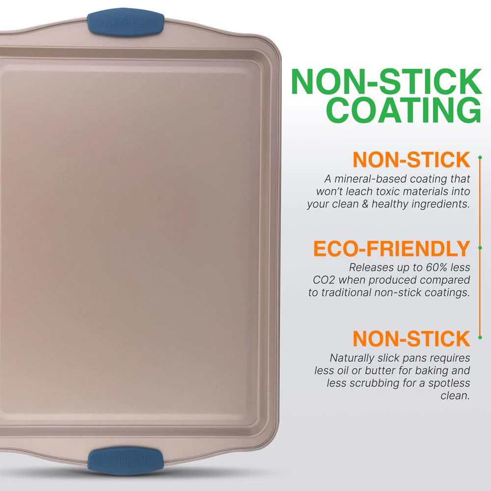 Large Cookie Sheet - Kitchen Oven Baking Pan With Blue Silicone Handles, Compatible With Models: Ncsbsg78, Ncsbsg63, Ncsbsg60, Ncsbsg36 (Gold) - Image 5