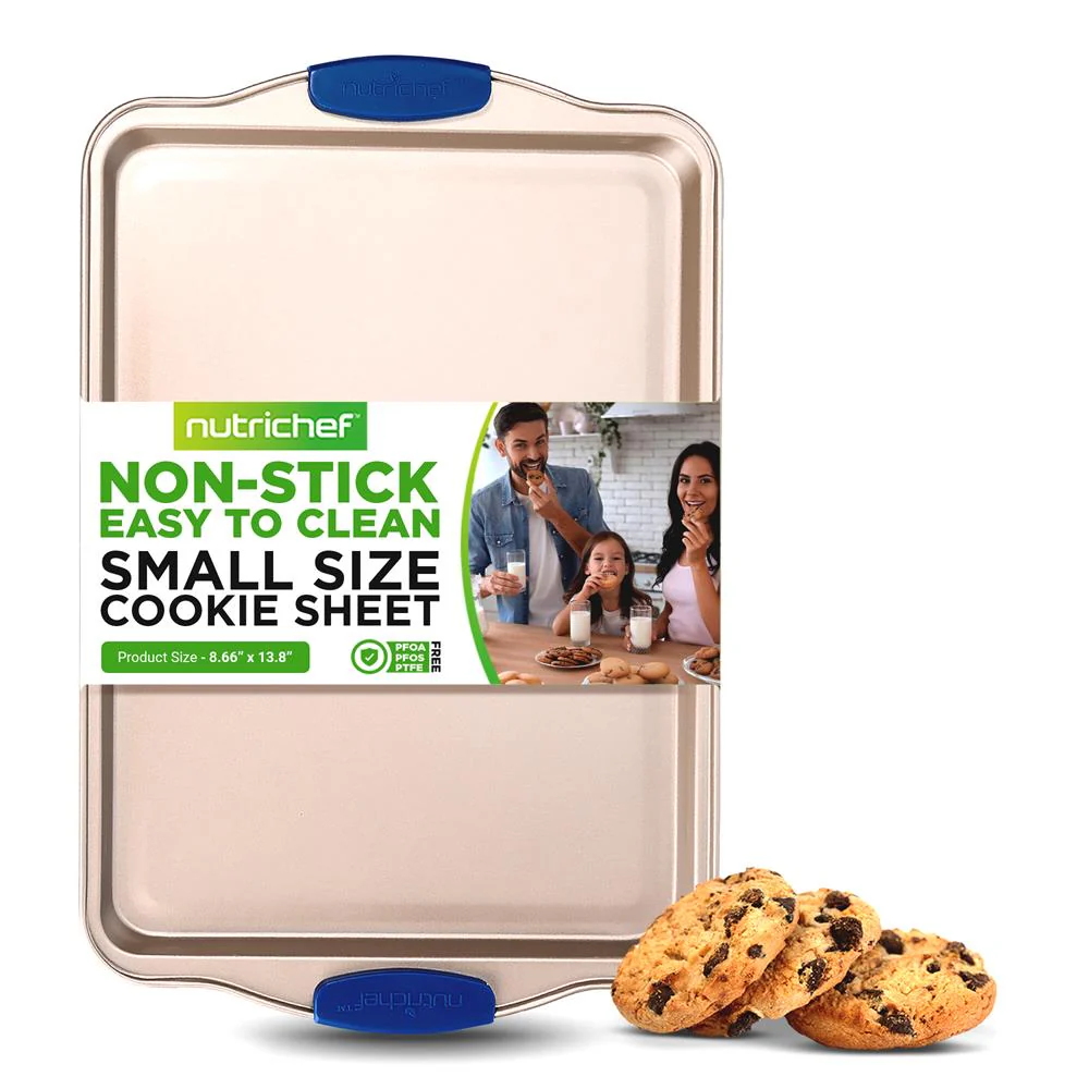 Nonstick Cookie Sheet, Easy Release, Carbon Steel, Blue Handles