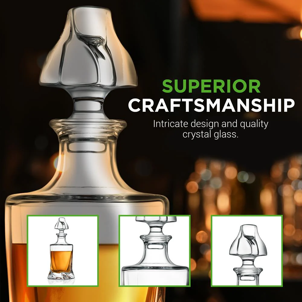 Whiskey Decanter Set - Enhances Flavor - Crystal Glass - Clear - Image 4
