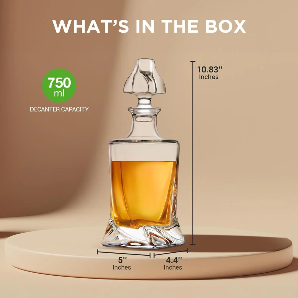 Whiskey Decanter Set - Enhances Flavor - Crystal Glass - Clear - Image 7