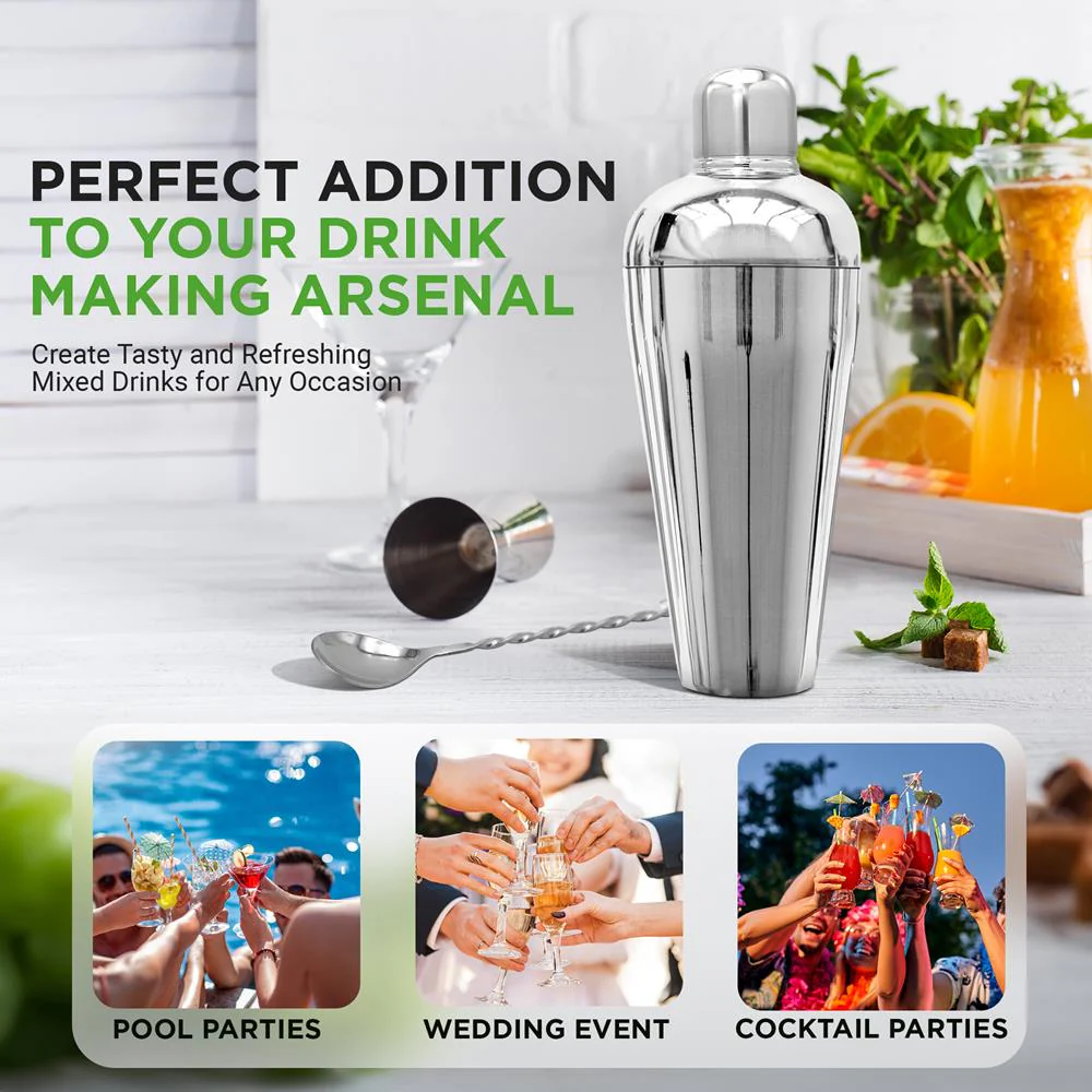 7-Piece Bartender Set - Create Cocktails - Stainless Steel, Dishwasher Safe - Image 5