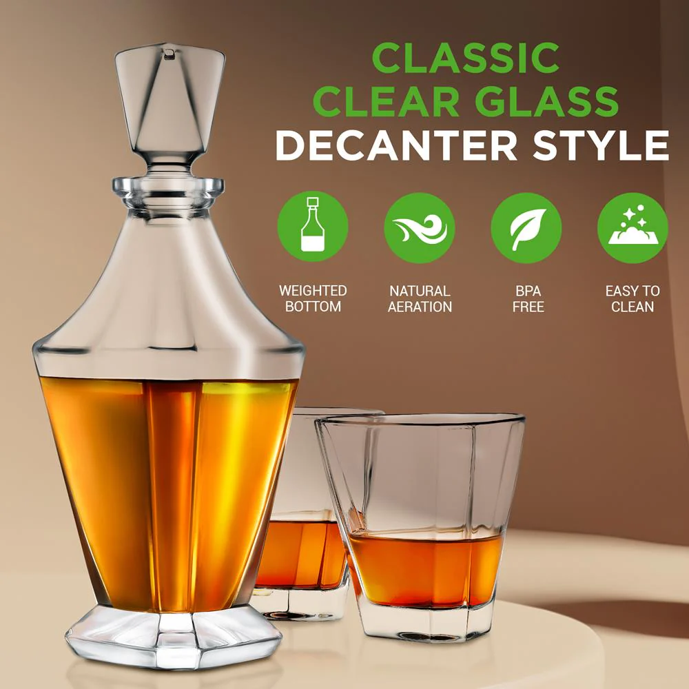 Whiskey Decanter Enhances Taste Crystal Glass 850ml - Image 3