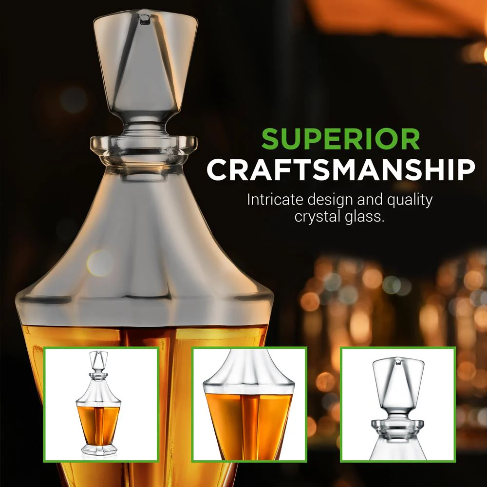 Whiskey Decanter Enhances Taste Crystal Glass 850ml - Image 4