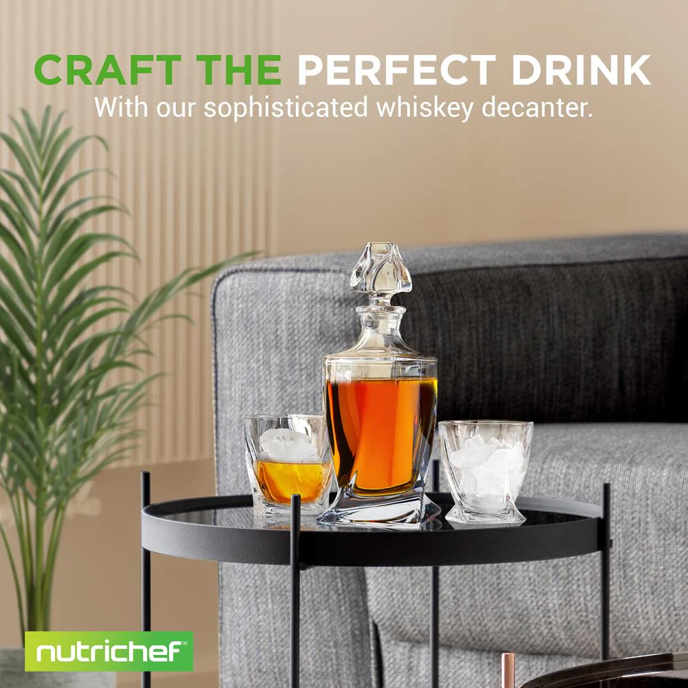 Whiskey Decanter Enhances Taste Crystal Glass 750ml Capacity - Image 6