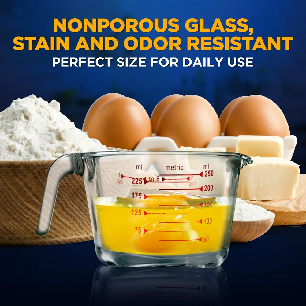 Glass Measuring Cup 250ml - Precise Pouring, Borosilicate, Clear - Image 6