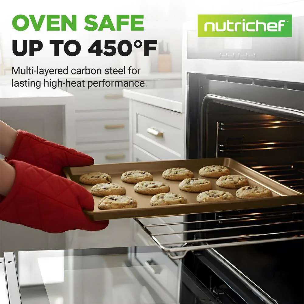 Non-Stick Mega Bake Pan - Stylish Metallic Coating, Dishwasher Safe And Pfoa, Pfos, Ptfe Free - Image 2