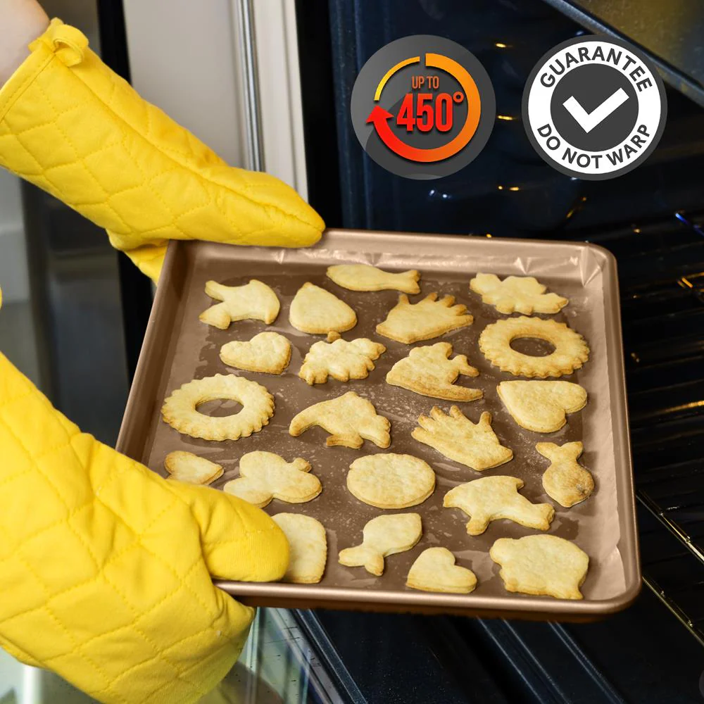 Nonstick XL Baking Pan, Easy Clean Carbon Steel, Gold, 22"x16" - Image 5