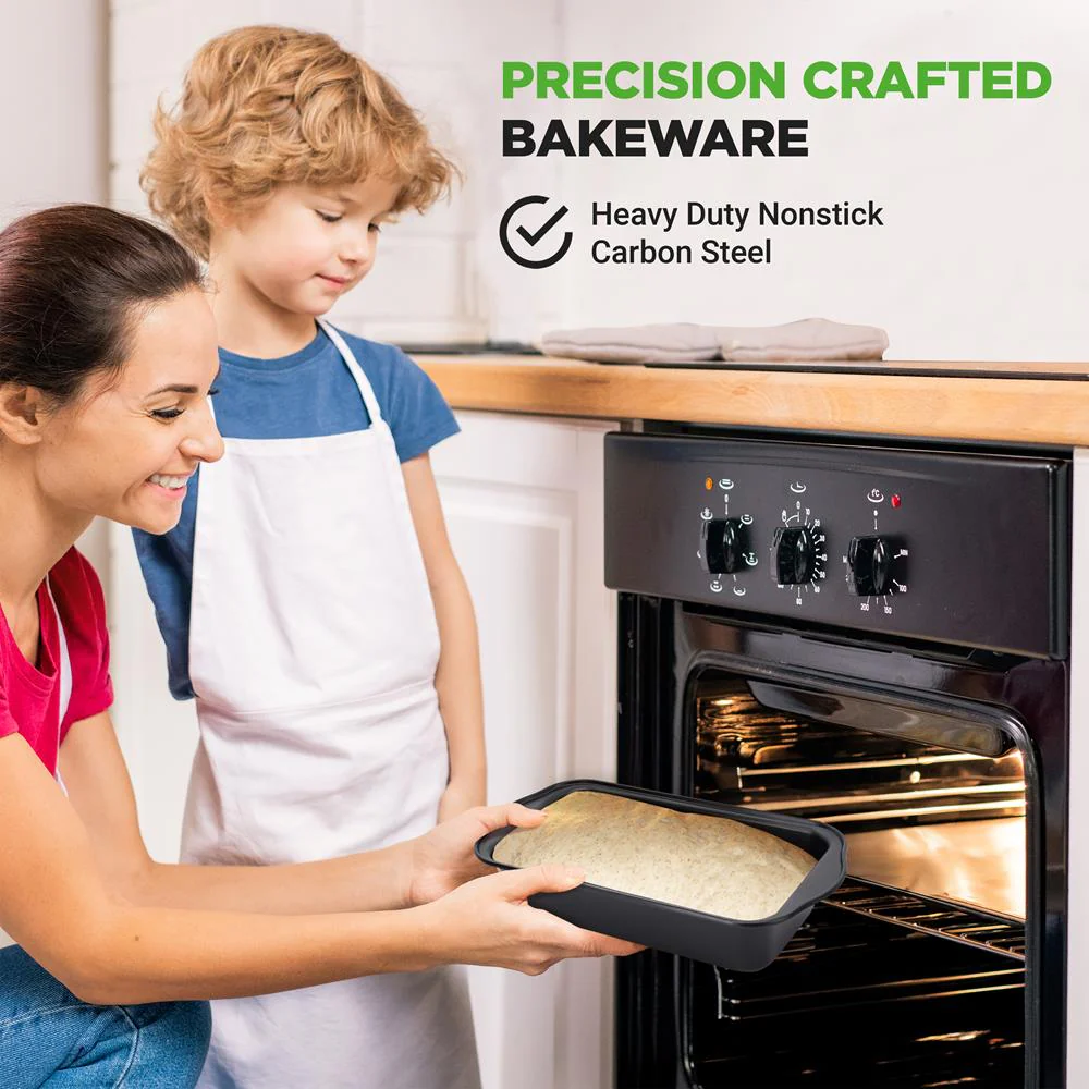 Loaf Pans Set of 6, Quick Heat, Non-Stick Carbon Steel, Easy Grip Handles - Image 5