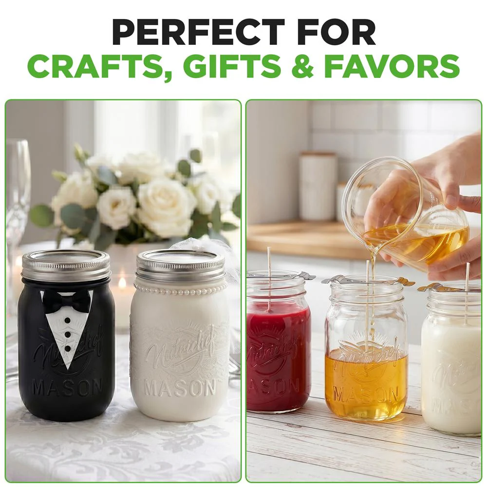 16-Pack 16 oz Mason Jars - Airtight Seal, Durable Glass, Silver Lids - Image 4