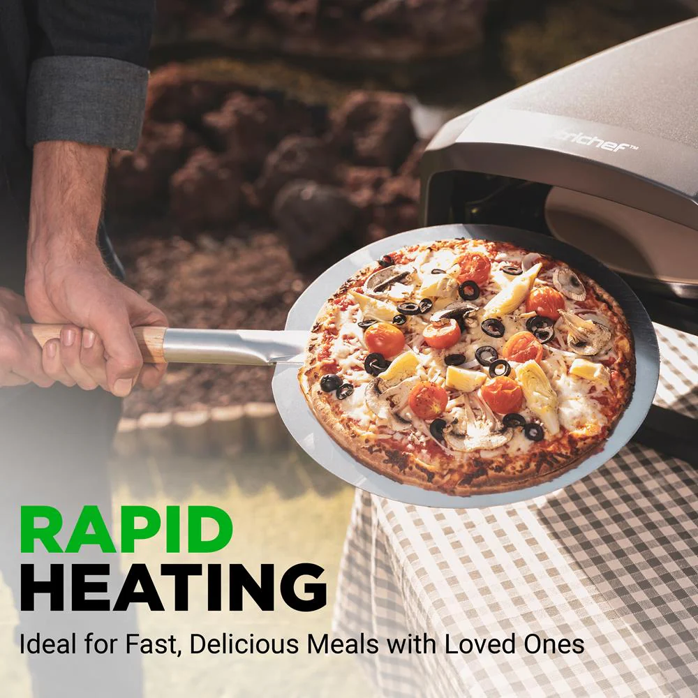 Outdoor Pizza Oven, 1-Min Cook, Rotating Stone, Carbon Steel - Image 6
