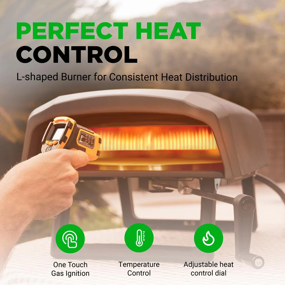Outdoor Pizza Oven - 1-Min Cook - Rotating Stone - Carbon Steel - Image 3