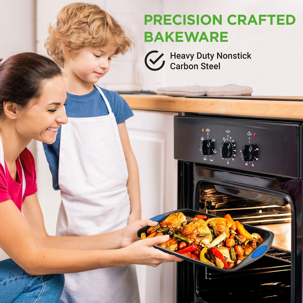 Nonstick Bakeware Set 6-Piece Easy Clean Carbon Steel Gray - Image 6