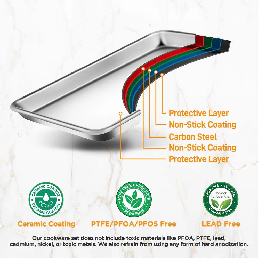 2 Sets Baking Sheet Pan With Cooling Rac - Image 3