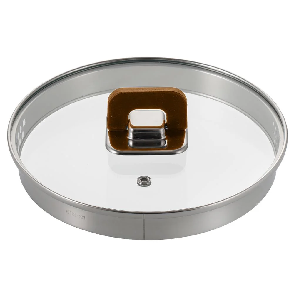 3.1 Qt Saucepan Lid - See-Through Tempered Glass, Oven Safe, Brown
