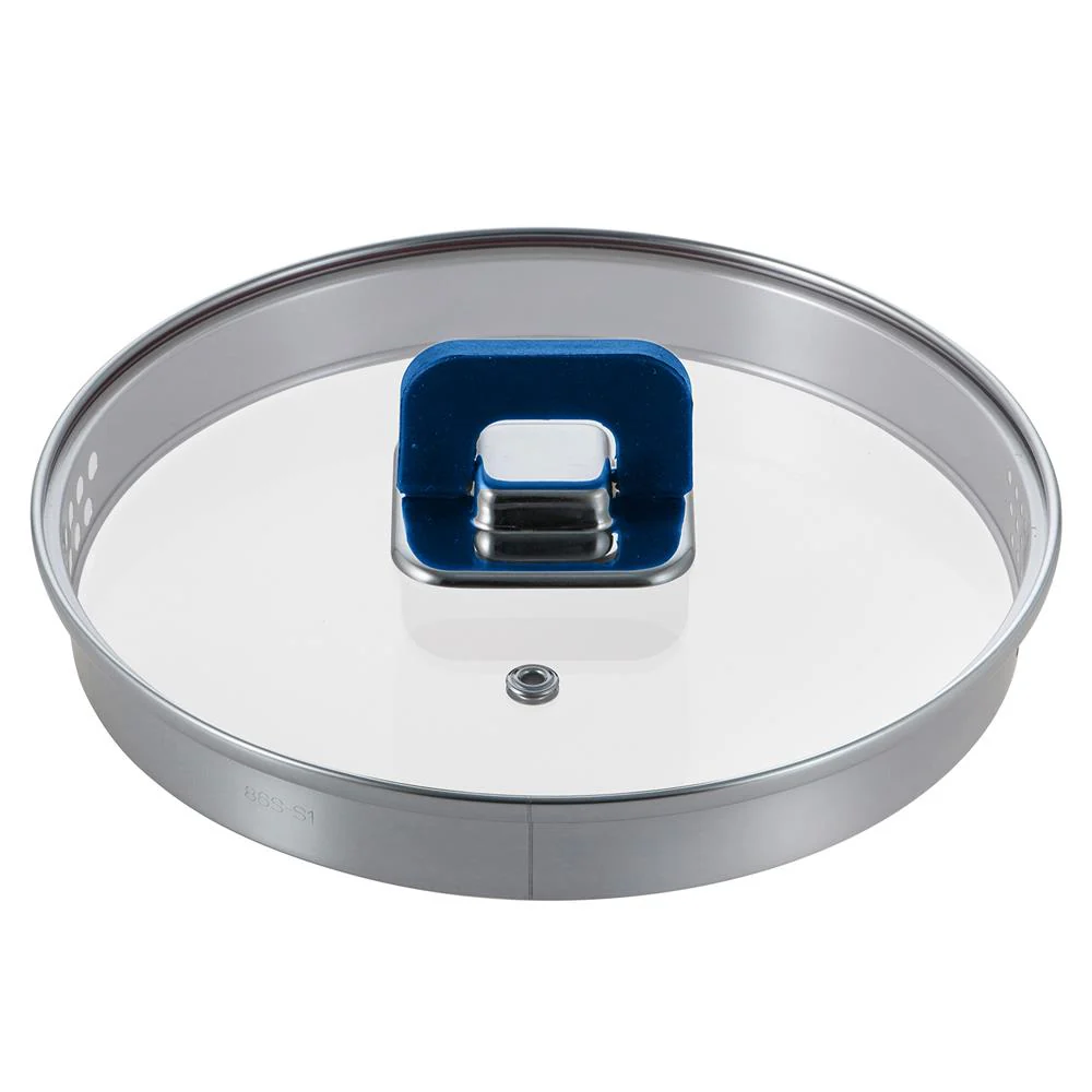 Saucepan Lid, Easy Storage, Tempered Glass, Blue