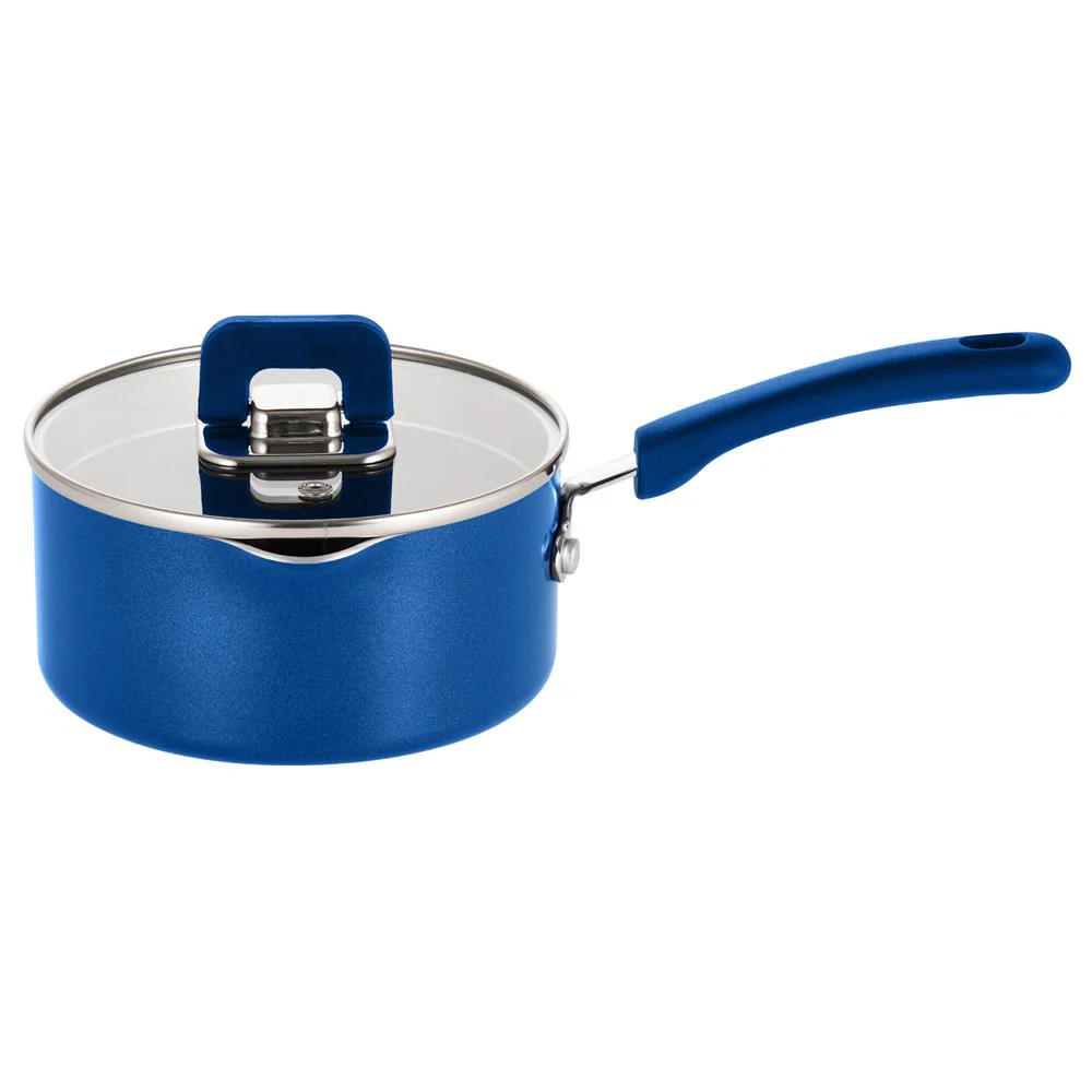 Saucepan Pot 1.5 Qt Non-Stick Foldable Knob Blue
