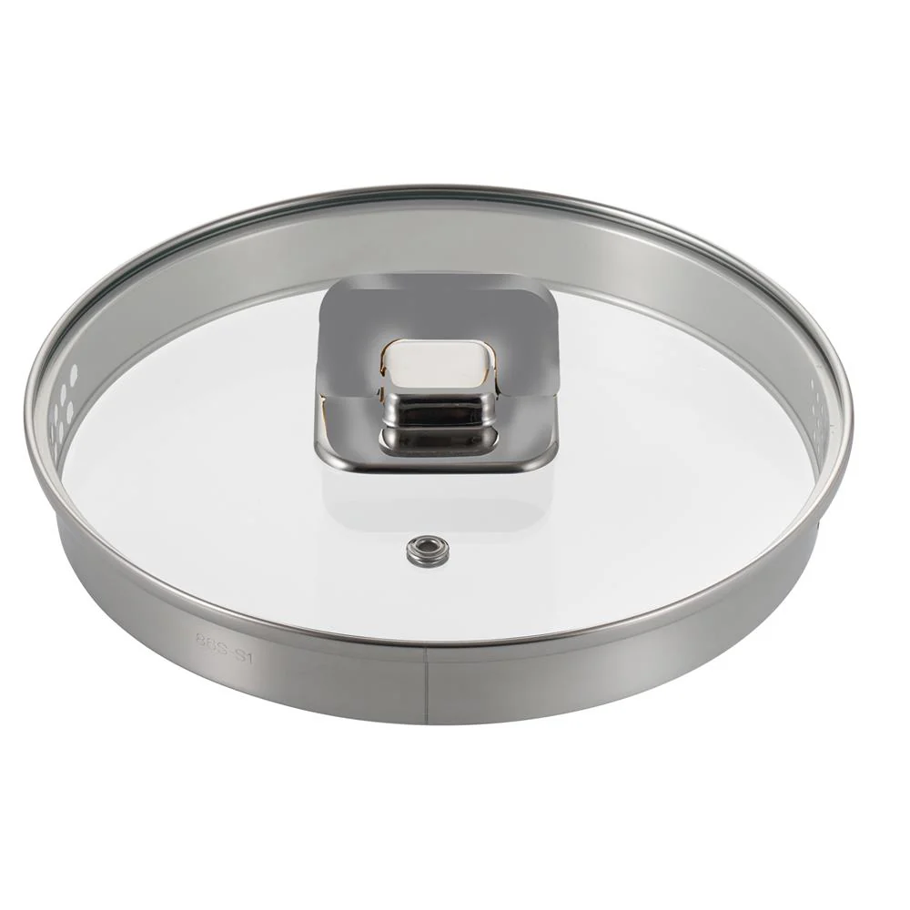 3.1 Qt Saucepan Lid - Easy Viewing Tempered Glass, Stainless Rim, Gray