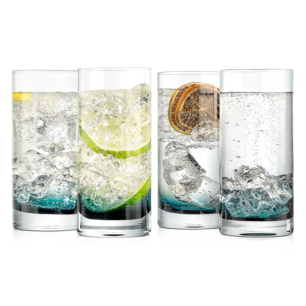 Highball Glasses Set of 2 - Durable Crystal, Dishwasher Safe, Clear