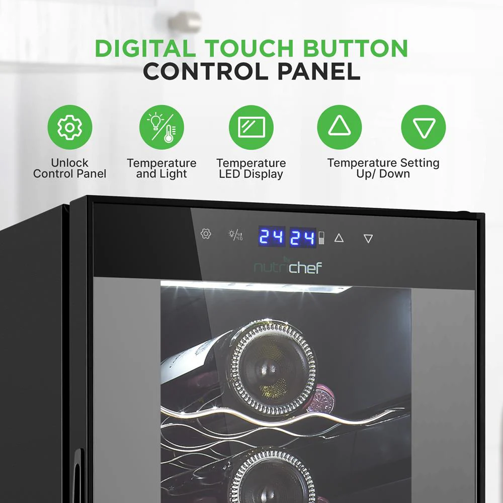 Dual-Zone Wine Cooler, 27-Bottle Capacity, Digital Control, Glass Door - Image 5