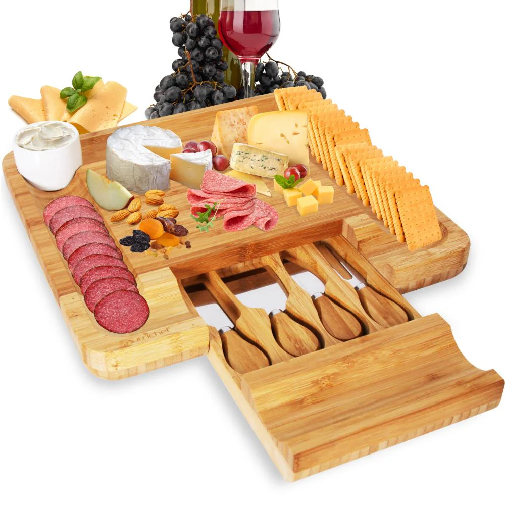 Bamboo Cheese Board & Cutlery Set