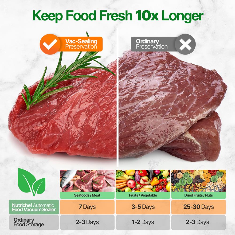 Food Vacuum Sealer - Extends Shelf Life, High Suction, LED Touch Controls - Image 8