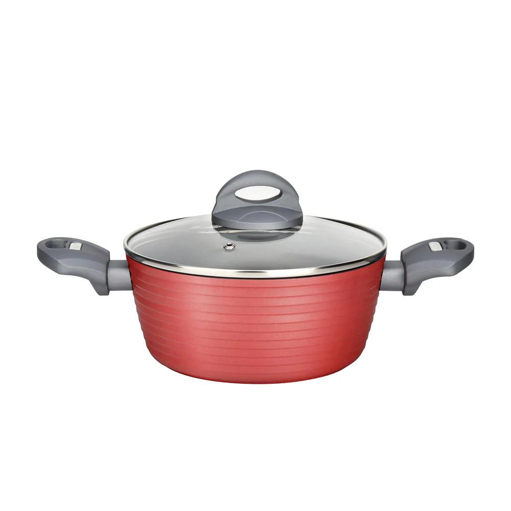 Cooking Pot With Lid - Non-Stick Stylish Kitchen Cookware With Dark Gray Inside And Red Outside, 2 Quart (Works With Model: Nccw12Red)