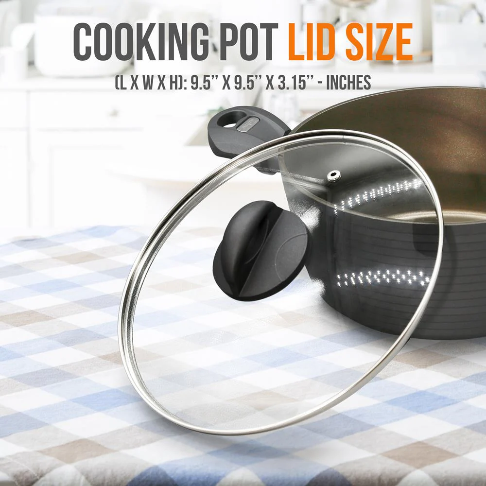 Dutch Oven Pot Lid - See-Through Tempered Glass Lids (Works With Model: Nccw12S) - Image 2