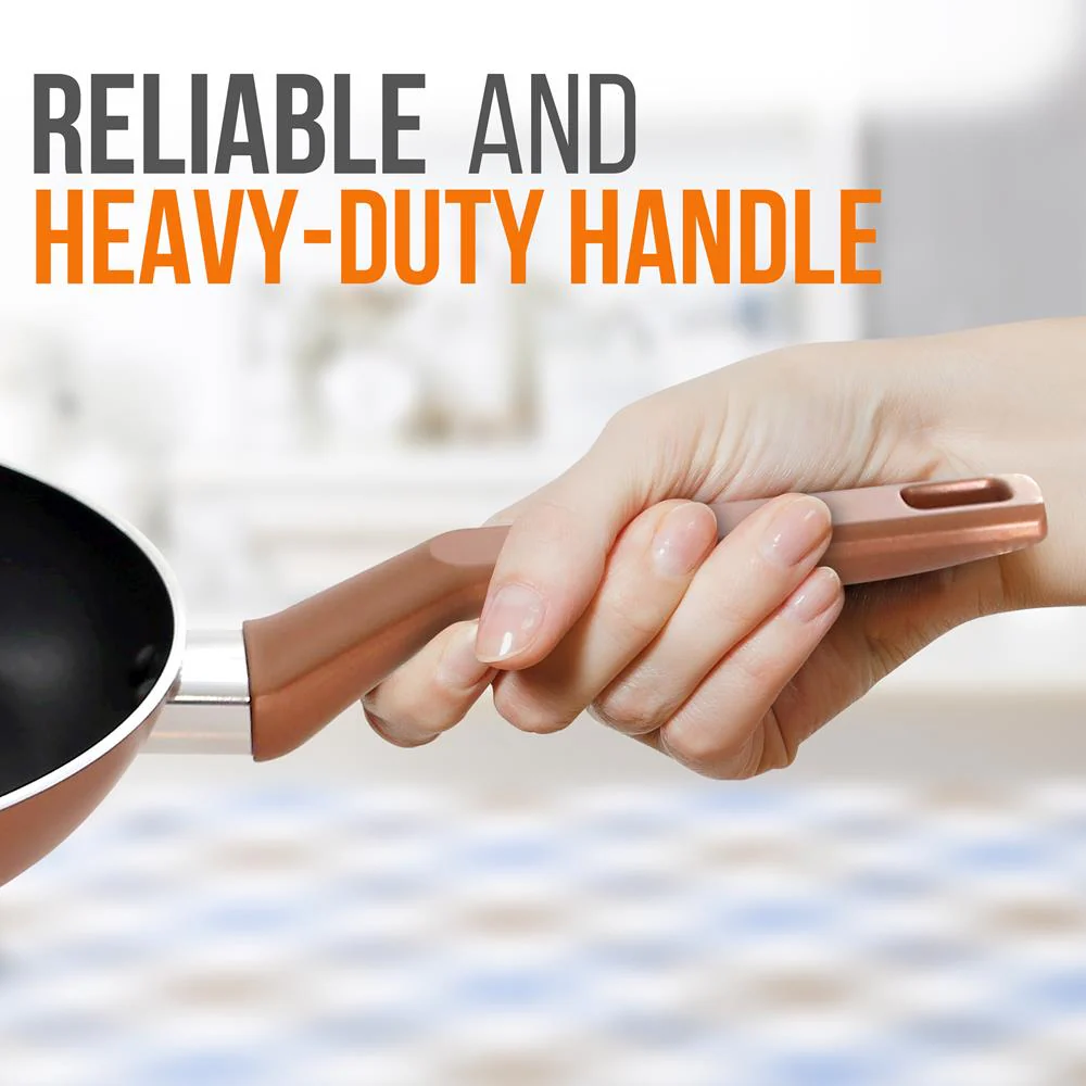 8'' Medium Open Fry Pan - Non-Stick High-Qualified Kitchen Cookware With Black Inside And Brown Outside (Works With Model: Nccwa13Br) - Image 4