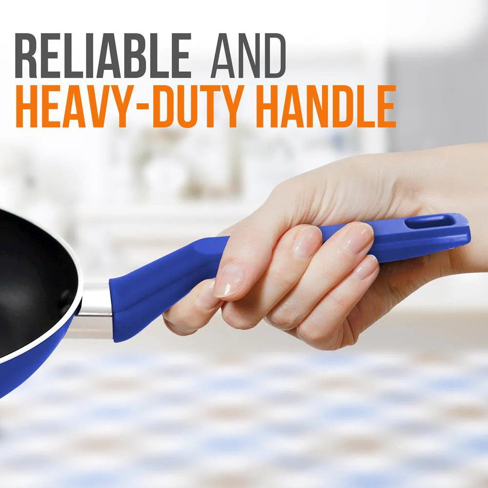 10'' Large Open Fry Pan - Non-Stick High-Qualified Kitchen Cookware With Black Inside And Blue Outside (Works With Model: Nccwa13Bu) - Image 4