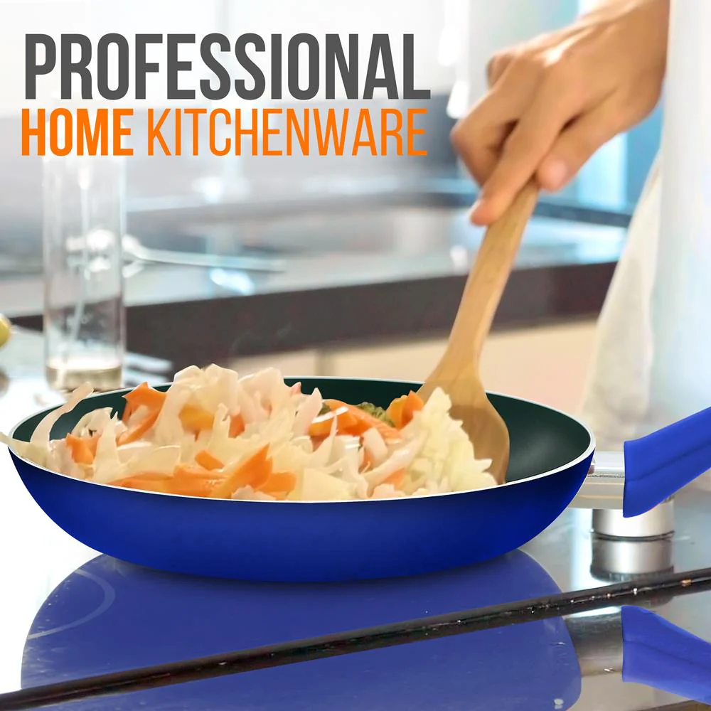 10'' Large Open Fry Pan - Non-Stick High-Qualified Kitchen Cookware With Black Inside And Blue Outside (Works With Model: Nccwa13Bu) - Image 5