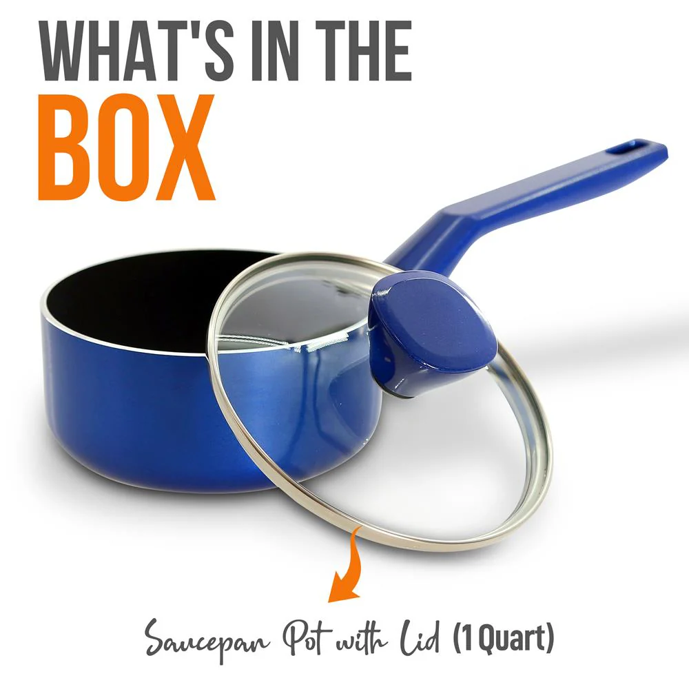 Saucepan Pot With Lid - Non-Stick High-Qualified Kitchen Cookware With See-Through Tempered Glass Lids, 1 Qt. (Works With Model: Nccwa13Bu) - Image 7