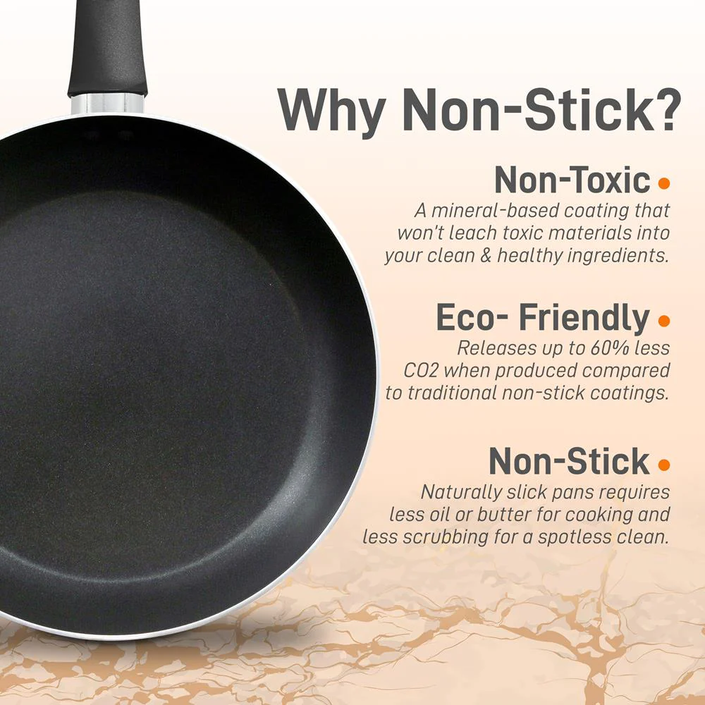 10'' Large Open Fry Pan - Non-Stick High-Qualified Kitchen Cookware With Black Inside And Black Outside (Works With Model: Nccwa13) - Image 3