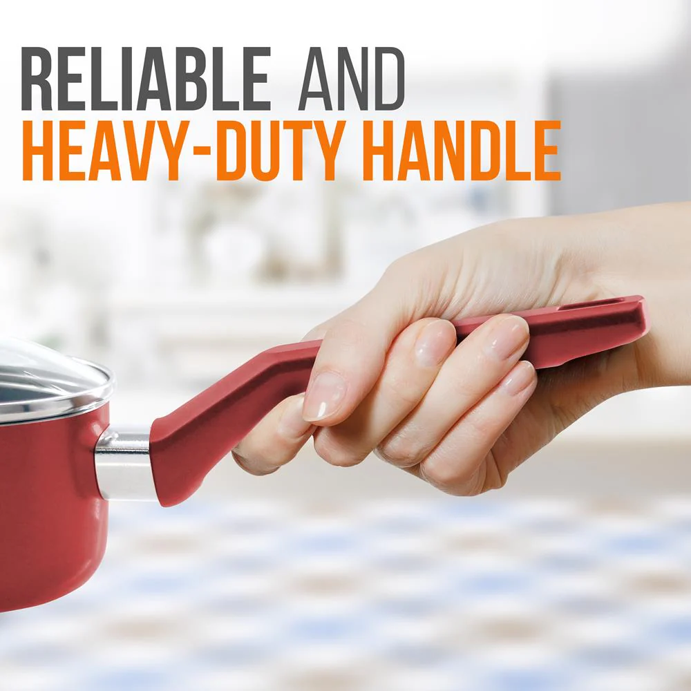 Saucepan Pot With Lid - Non-Stick High-Qualified Kitchen Cookware With See-Through Tempered Glass Lids, 1 Qt. (Works With Model: Nccwa13Rd) - Image 4