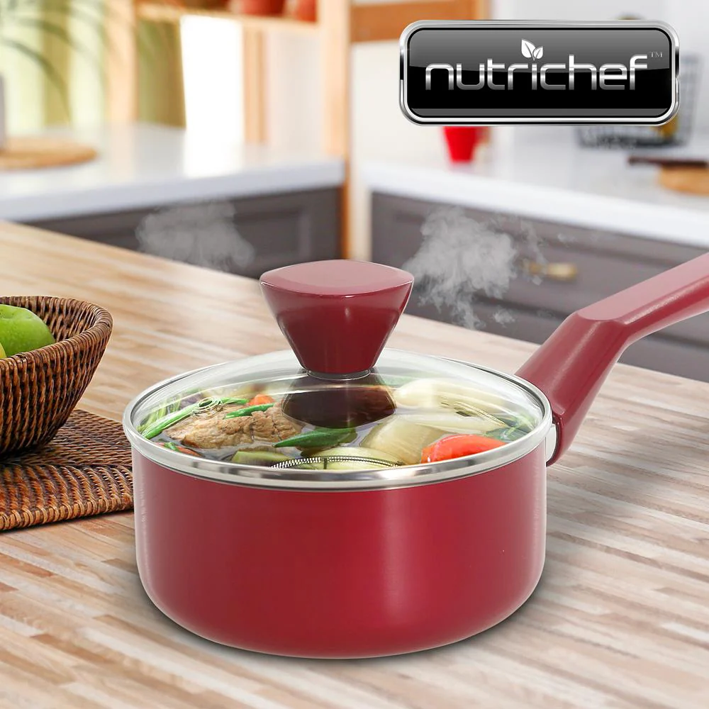 Saucepan Pot With Lid - Non-Stick High-Qualified Kitchen Cookware With See-Through Tempered Glass Lids, 1 Qt. (Works With Model: Nccwa13Rd) - Image 6
