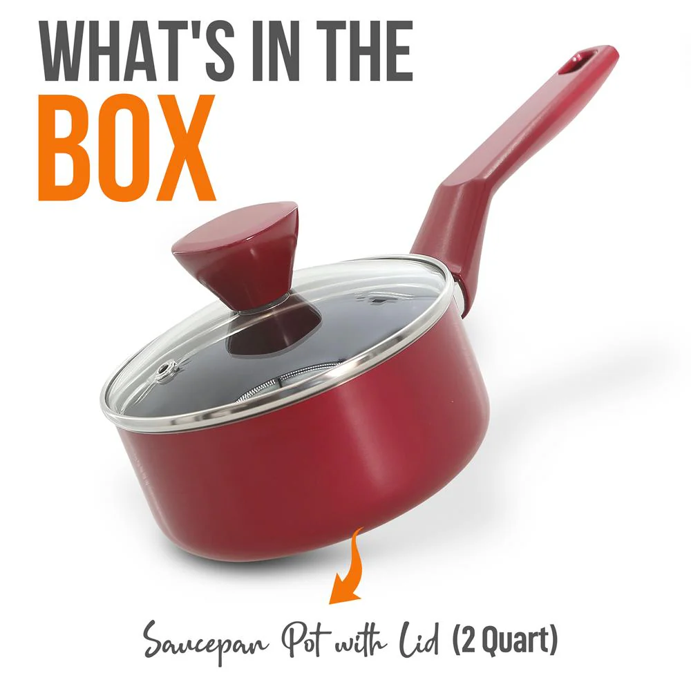 Saucepan Pot With Lid - Non-Stick High-Qualified Kitchen Cookware With See-Through Tempered Glass Lids, 2 Qt. (Works With Model: Nccwa13Rd) - Image 7