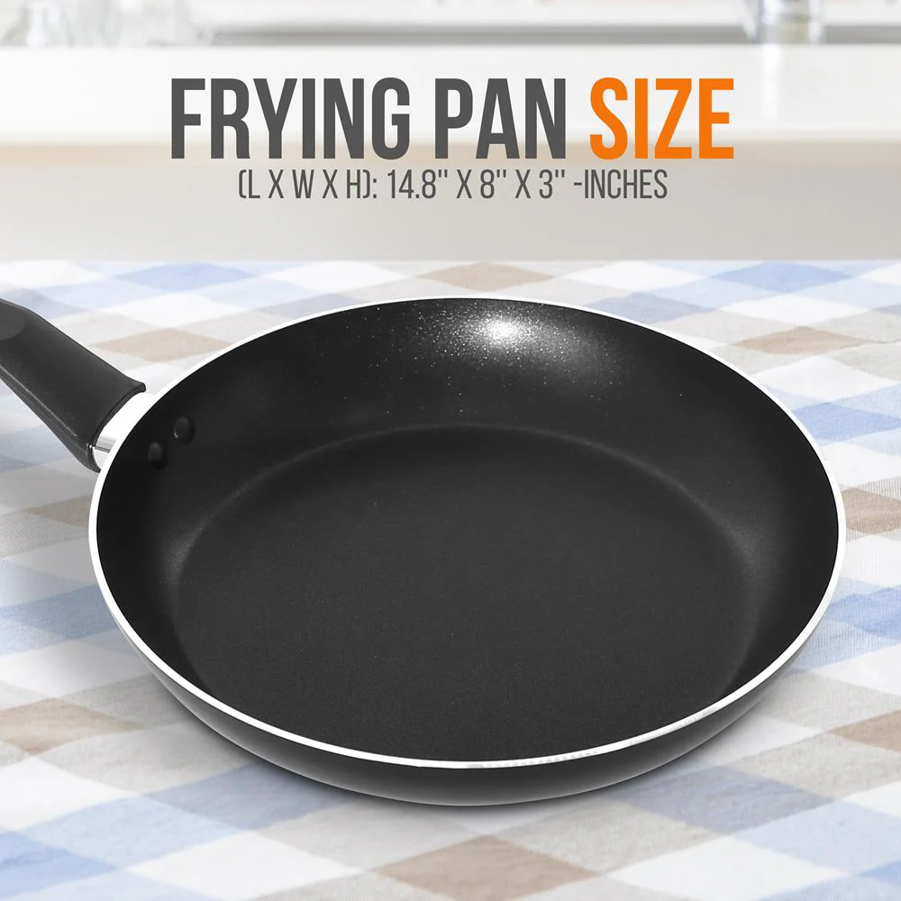 8'' Medium Open Fry Pan - Non-Stick High-Qualified Kitchen Cookware With Black Inside And Black Outside (Works With Model: Nccwa13) - Image 2